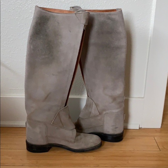 Grey Suede Riding Boots - Picture 8 of 8